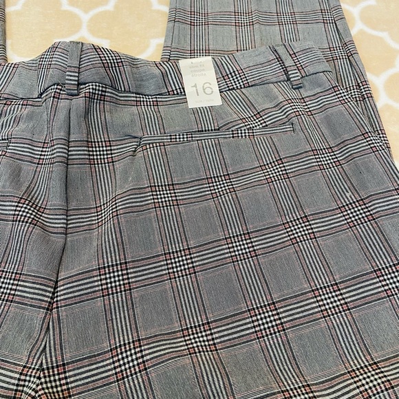 Plus Sized Gray and Red Plaid Pants - Picture 2 of 6